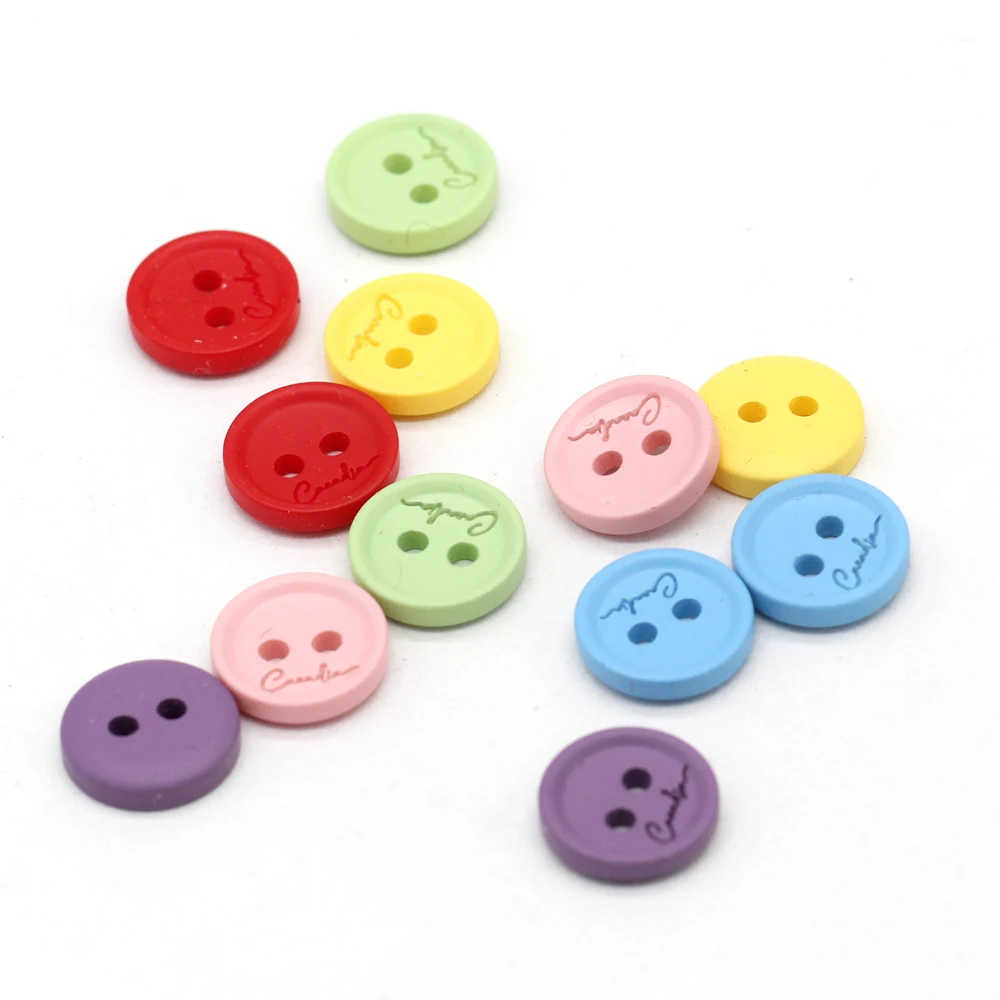 DOTOLLE 11mm Small Mixcolor Round Resin Buttons for Clothing Cute Spring Shirt Blouse Cardigan DIY Crafts Sewing Supplies
