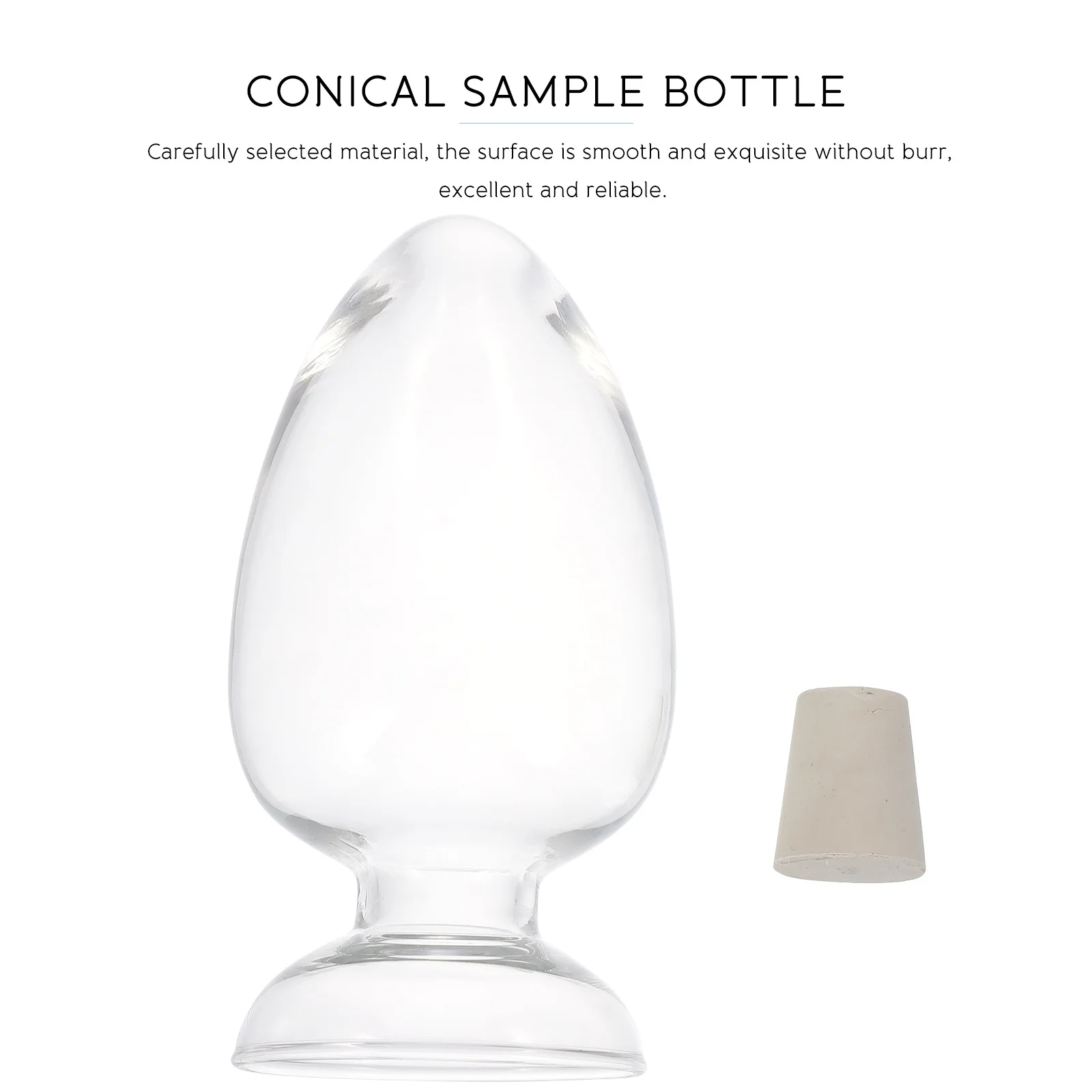 

1Pcs Chicken Heart Shape Conical Sample Bottle Glass Laboratory Clear Bottle Stopper Lightweight Portable Science Tool