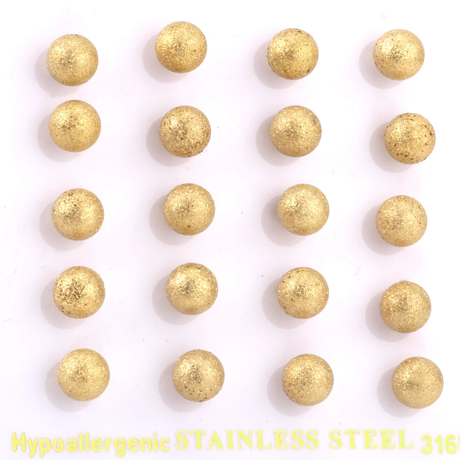 LUXUKISSKIDS Frosted Gold Color ball Stud Earrings 4-8mm Stainless Steel For Women Korean Earings Set Fashion Jewelry Brincos