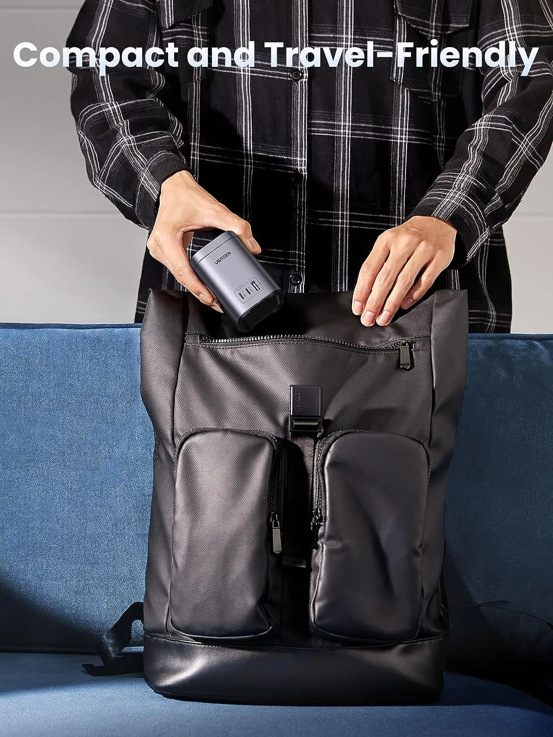 Soporte de cargador UGREEN Nexode 100W USB C cargador 4 en 1 con estación de carga rápida inalámbrica de 15W para iPhone