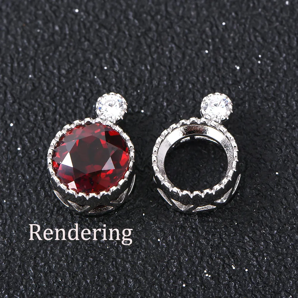 Pendant Setting for 5-9mm Stones, 925 Sterling Silver, Women\'s Pendant Accessory, Ideal for DIY Jewelry Making with Moissanite