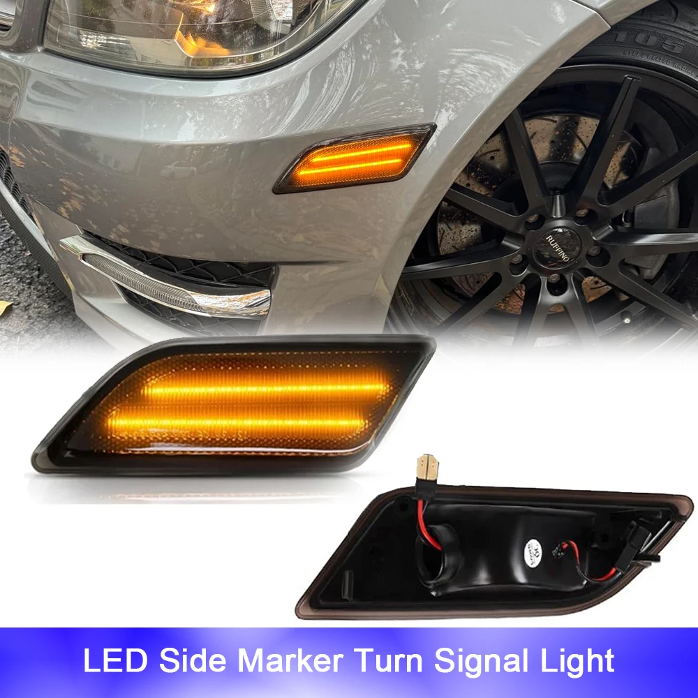 

2x LED Front Fender Side Marker Indicator Parking Light Canbus For Mercedes Benz C-Class W204 C250 C300 C350 C63 AMG 2012-2014