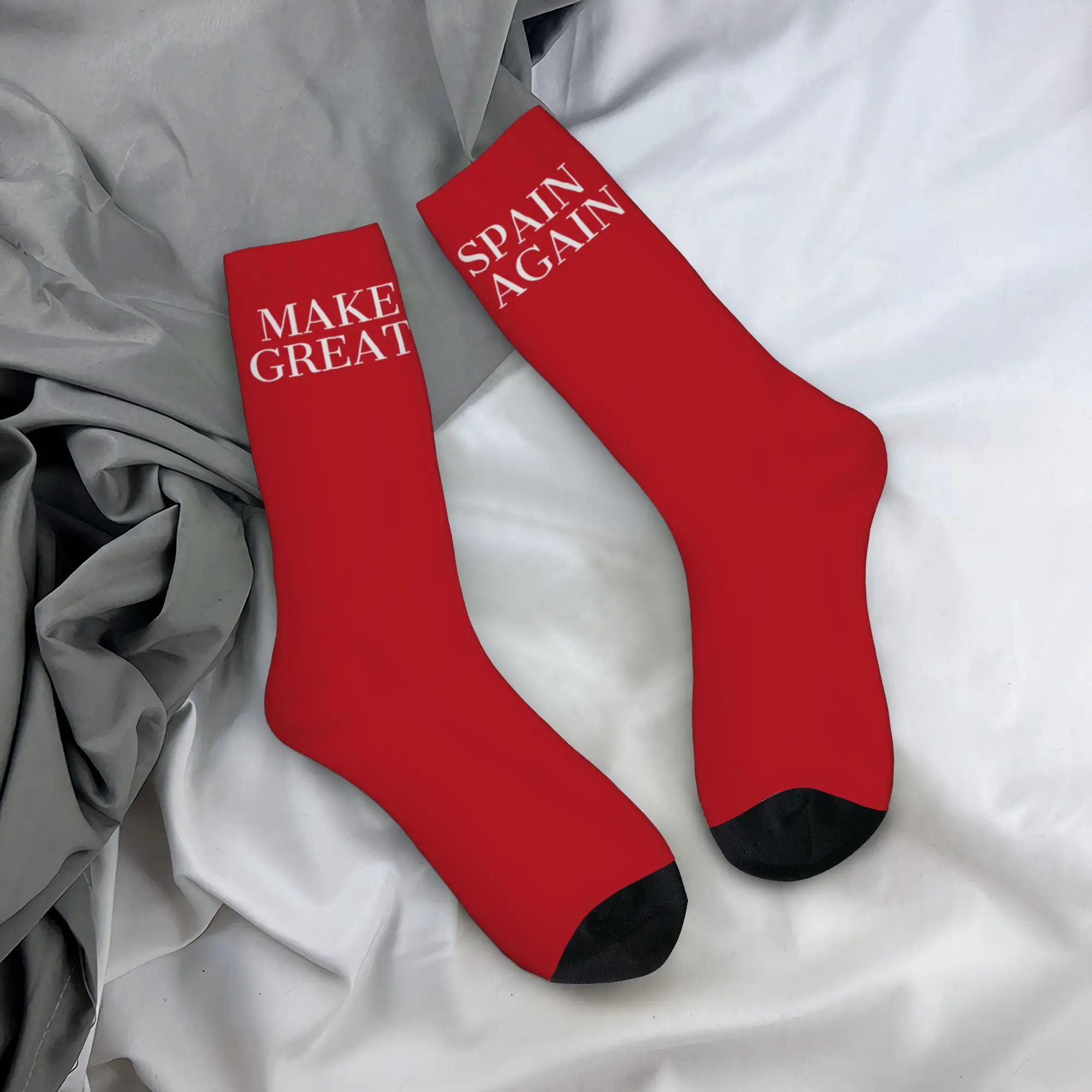 Make Spain Great Again  Theme Design Crew Socks Stuff for Women Cozy Print Socks