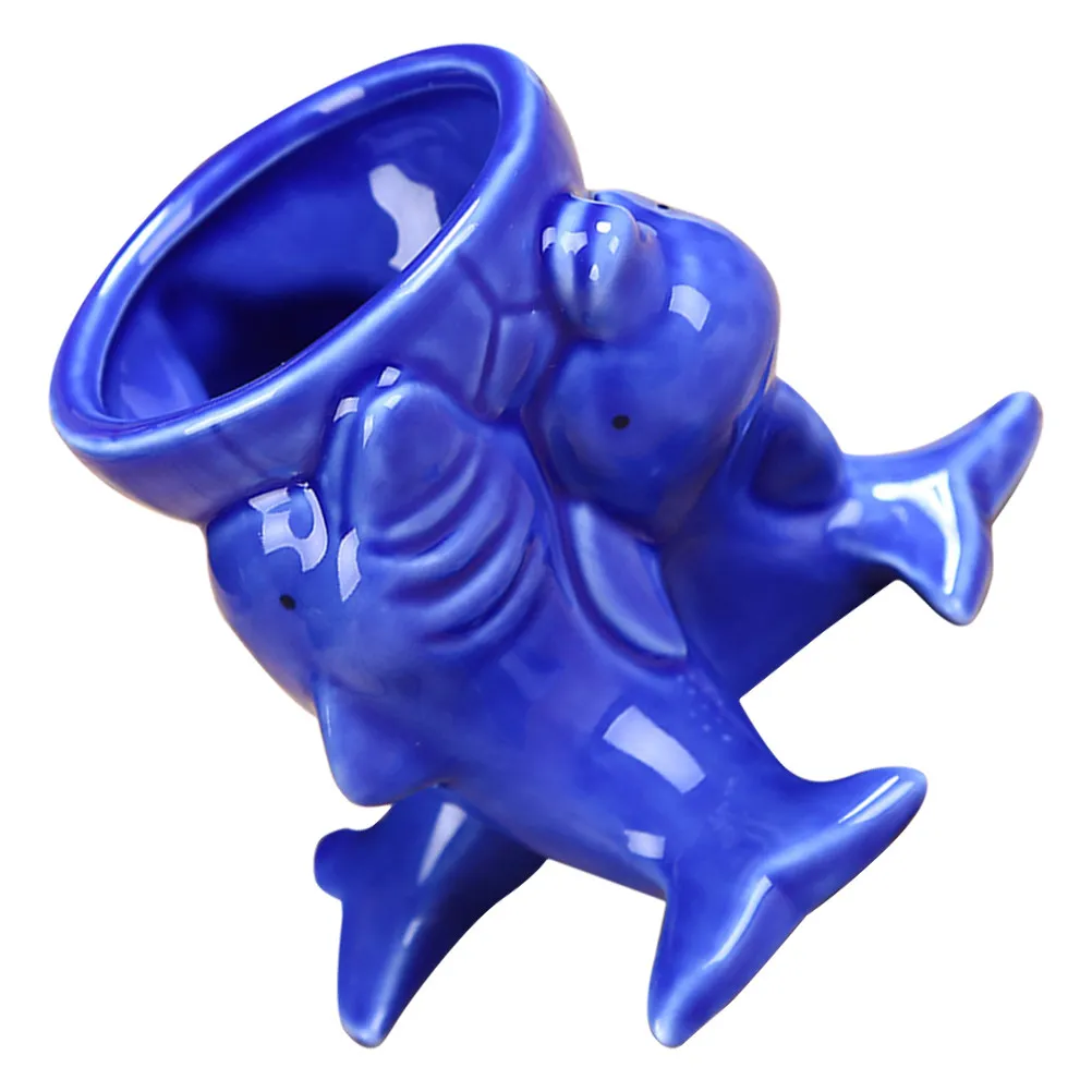 1Pcs Dolphin Design Ceramic Flower Pot Multifunction Desktop Pen Holder Succulents Container Garden Ceramic Flower Pots