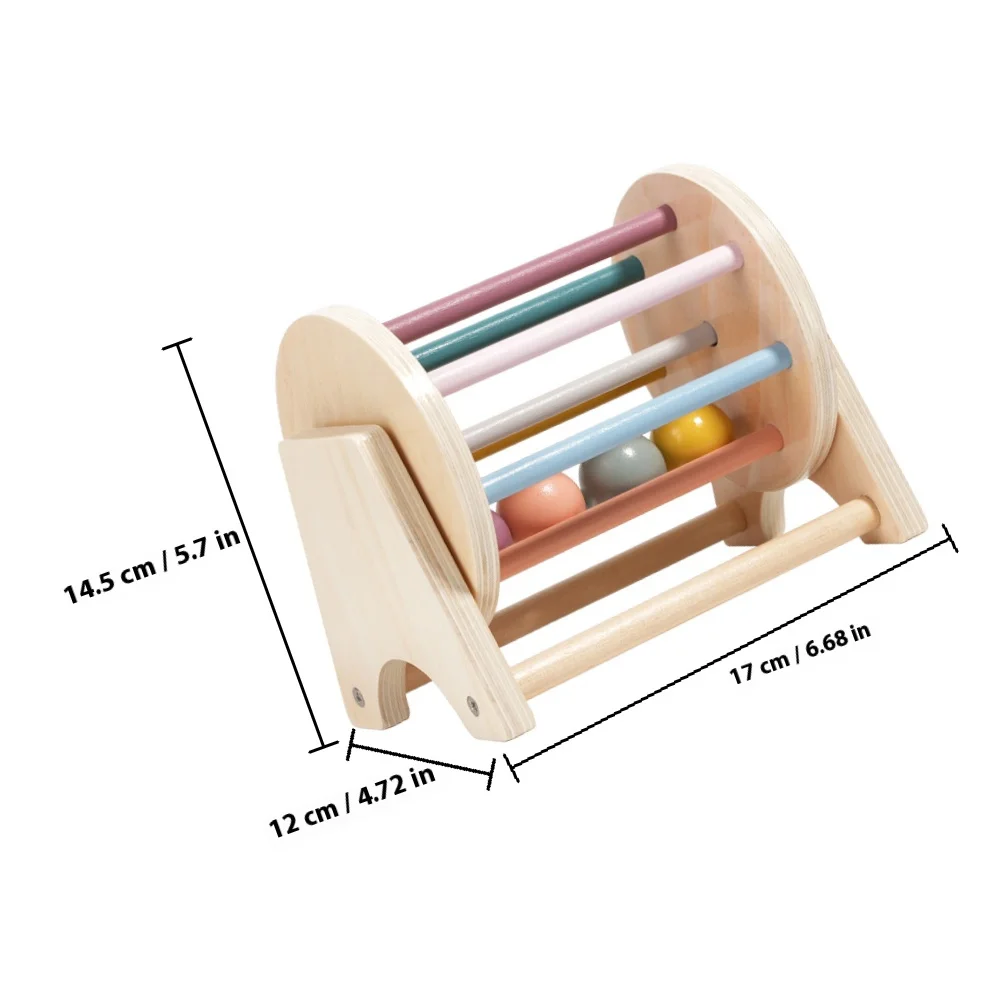Tamburo tessile in legno Strumento educativo per l'apprendimento Montessori Tamburo rotante colorato Sviluppo precoce Coordinazione occhio-mano