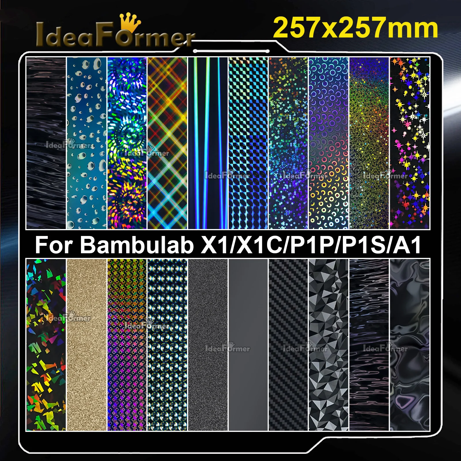 

Пластина из гладкой стали PEI Bambulab 257x25, 7-пружинный стальной лист Peo pet Pey лист A1 X1C P1S h1h пластина для 3D-принтера bambulab x1c pei