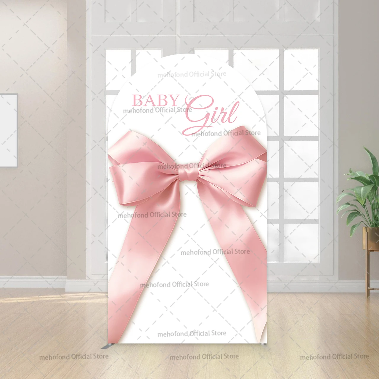 Mehofond Custom 2-Sided One Silly Goose Pink Bow Girls Birthday Party Baby Shower Cover Chiara Arch Background Decor Backdrop