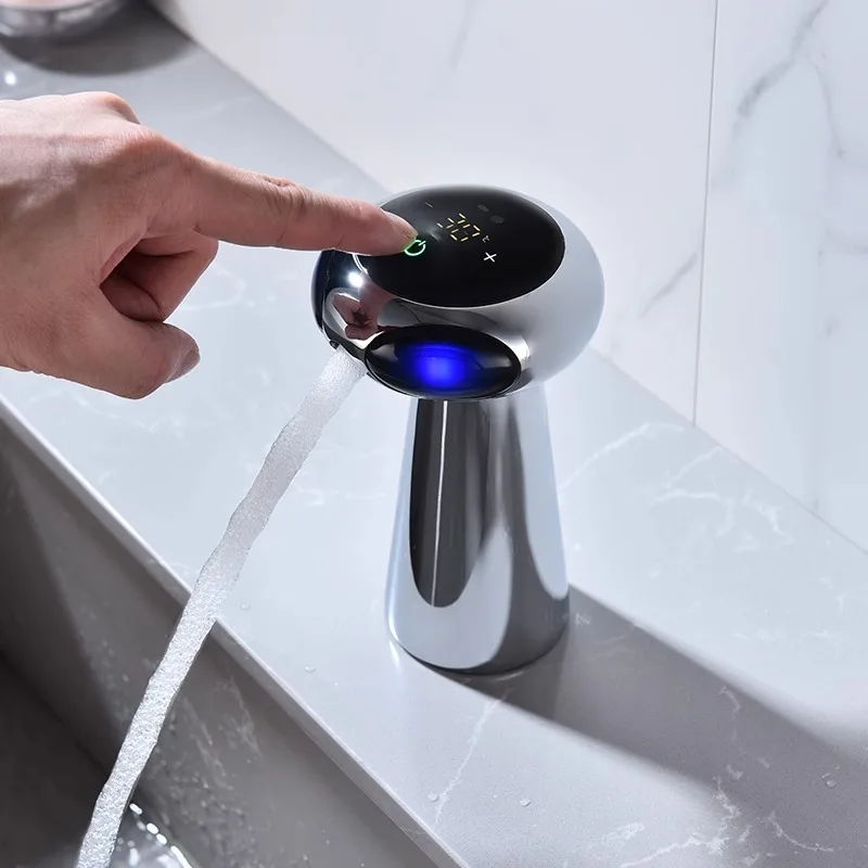 Modern Creative Intelligent Digital Display Automatic Sensing Hot and Cold Alien Single Handle Single Hole Faucet