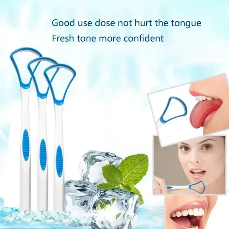 1/2 Pcs Tongue Scraper Portable Plastic Oral Tongue Cleaning Brush Hygiene Tool Gratte Langue Tounge Scraper Remove Bad Breath