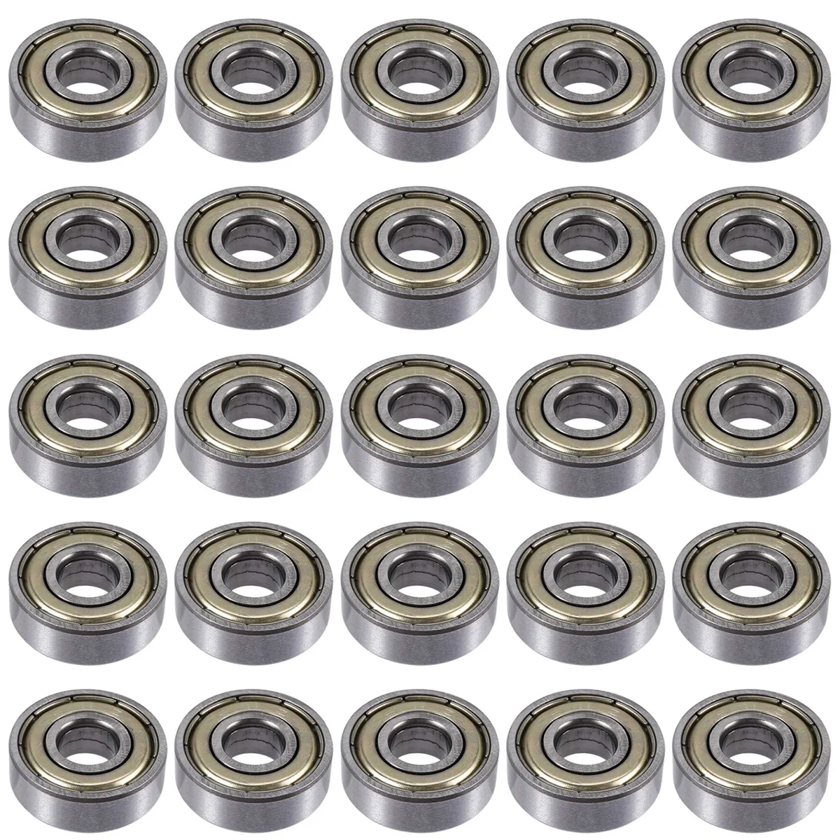 25Pcs 608 ZZ , 608Zz Metal Double Shielded Miniature Deep Groove Skateboard (8mm x 22mm x 7mm)