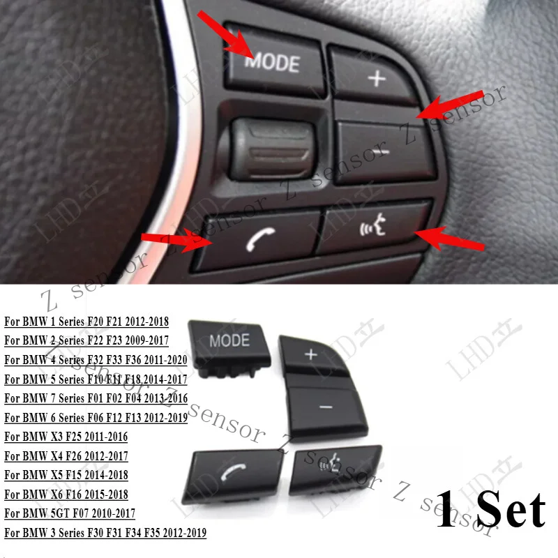

AAA+ 1 Set Steering Wheel Key Control Buttons For BMW 1 3 4 5 6 7 Series F20 F22 F30