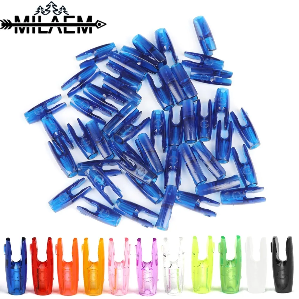 100pcs Archery Arrow Pin Nock Plastic Replacement Arrow Tails Shaft DIY for Outdoor Bow and Arrow Hunting Shooting Accessories