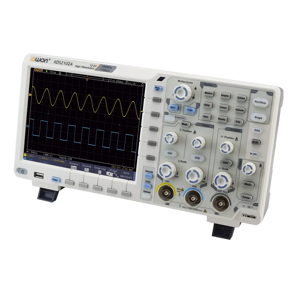 Owon XDS2102A XDS3102A Digital Oscilloscope 2 Channel 100MHz 1GS/s Sample Rate With Multimeter Function