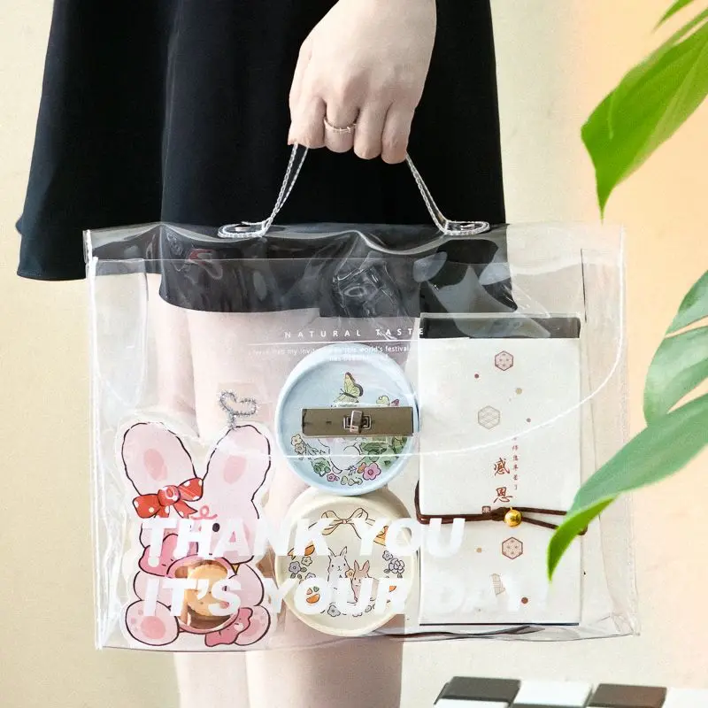Transparent Gift Packaging Bag for Teachers Returning To School Thanksgiving Gift Bag Hand-held File Computer Packaging Bag