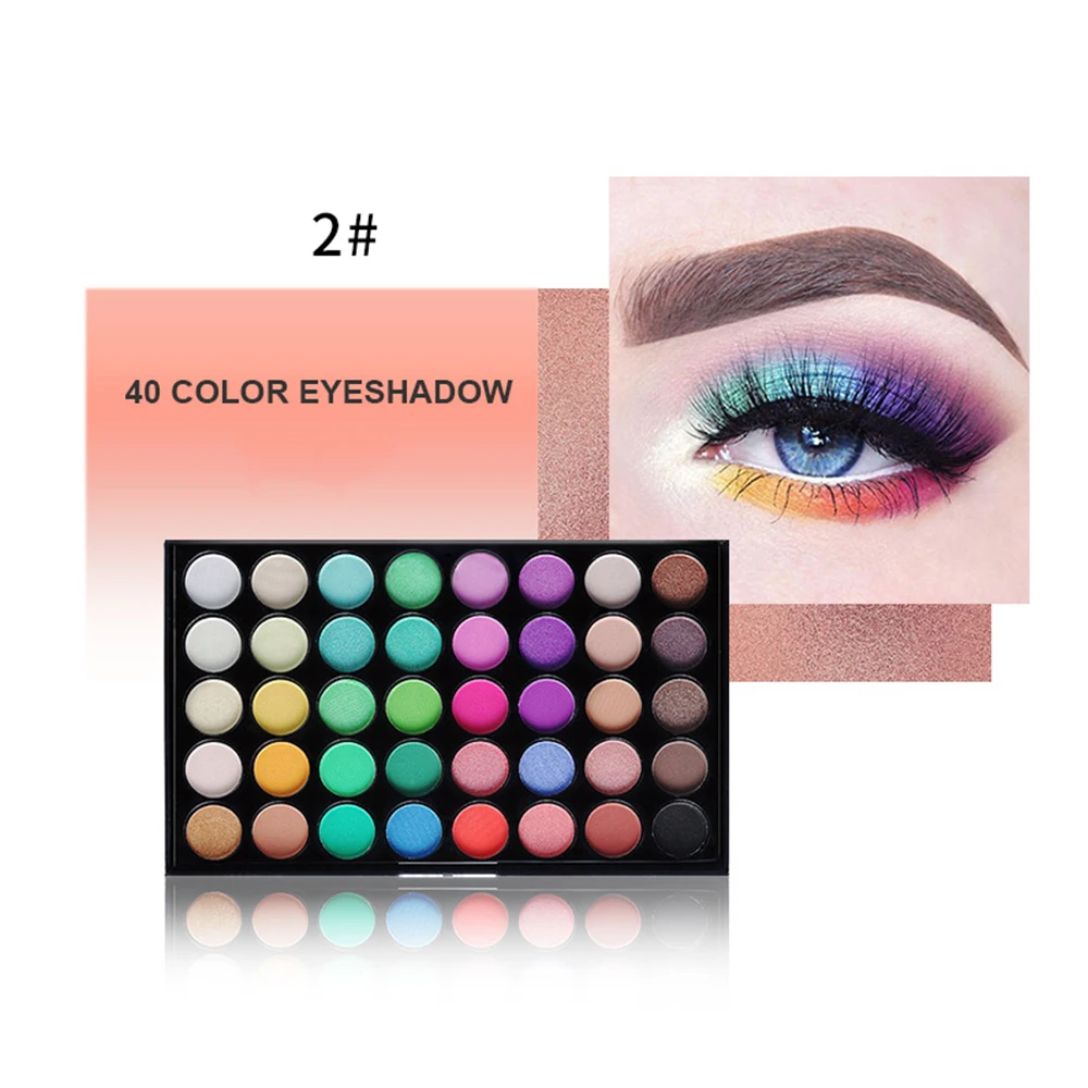 Paleta de sombras de ojos nacaradas, 40 colores, alta saturación, plástico, europeo y americano, gran oferta