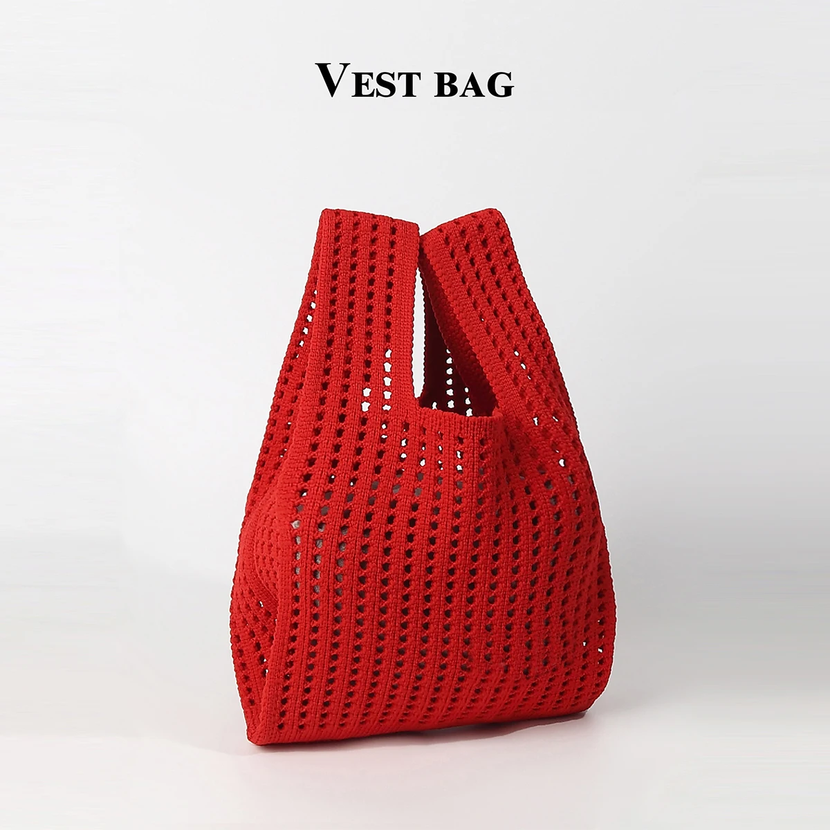

Casual Pure Color Cut Out Knitted Bag, Breathable, Soft and Foldableable Fabric, Suitable for Daily Commuting, School, Travel, Sports, Shopping and Photography, Versatile and Portable for All Seasons, Carrying Mobile Phone, Keys, Water Kettle and Cosmetic