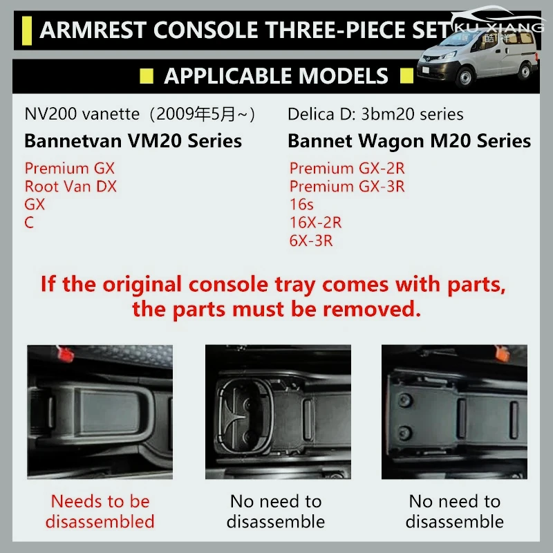 

PL-Compatible con la consola interior l NV200 con puerto USB, consola multifunción con reposabrazos para NV200