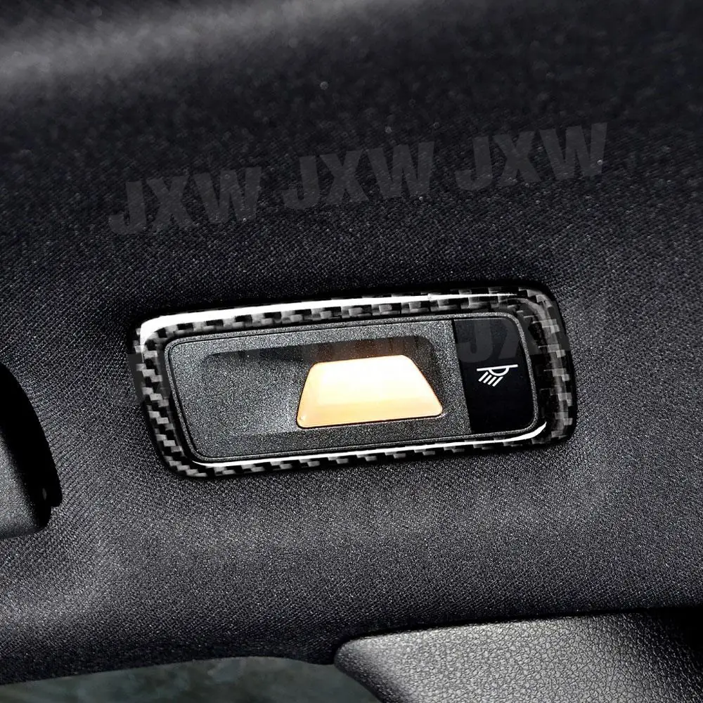 JXWANCF Carbon Fiber Interior Rear Seat Roof Light Lamp Trim Frame Cover Sticker for Porsche Macan 2015-2018 Car view 4