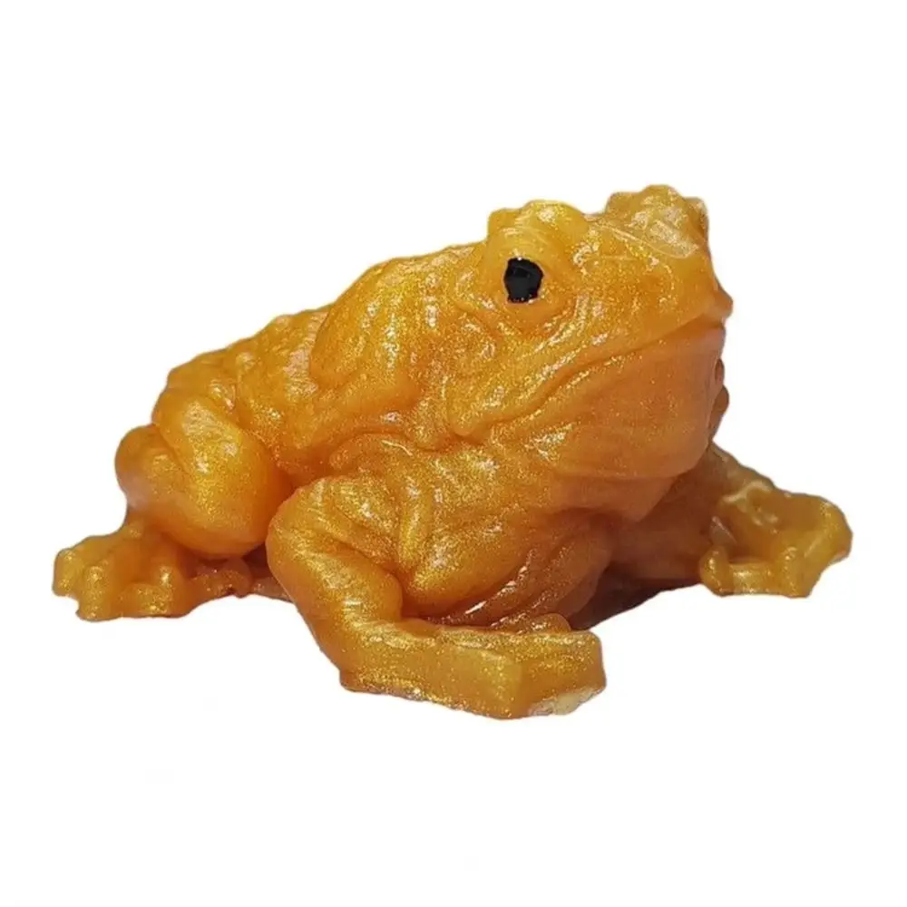 Tricky Soft TPR Material Toad Frog Squishy Golden Green Color Sticky Texture Frog Squeezing Simulated Animal Fidget For