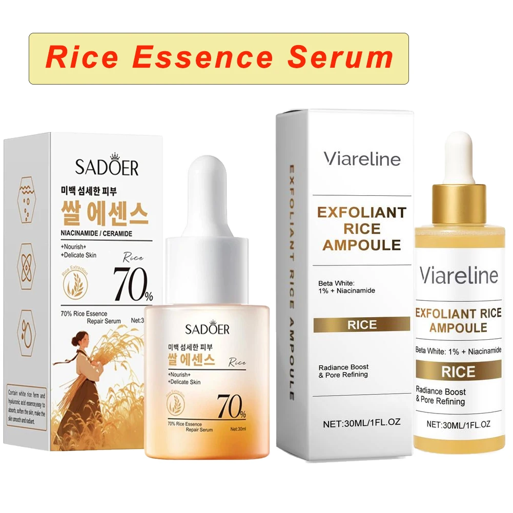 White Rice Exfoliating Serum Set BHA Niacinamide Pore Minimizing & Blackhead Whitehead Remover Skincare