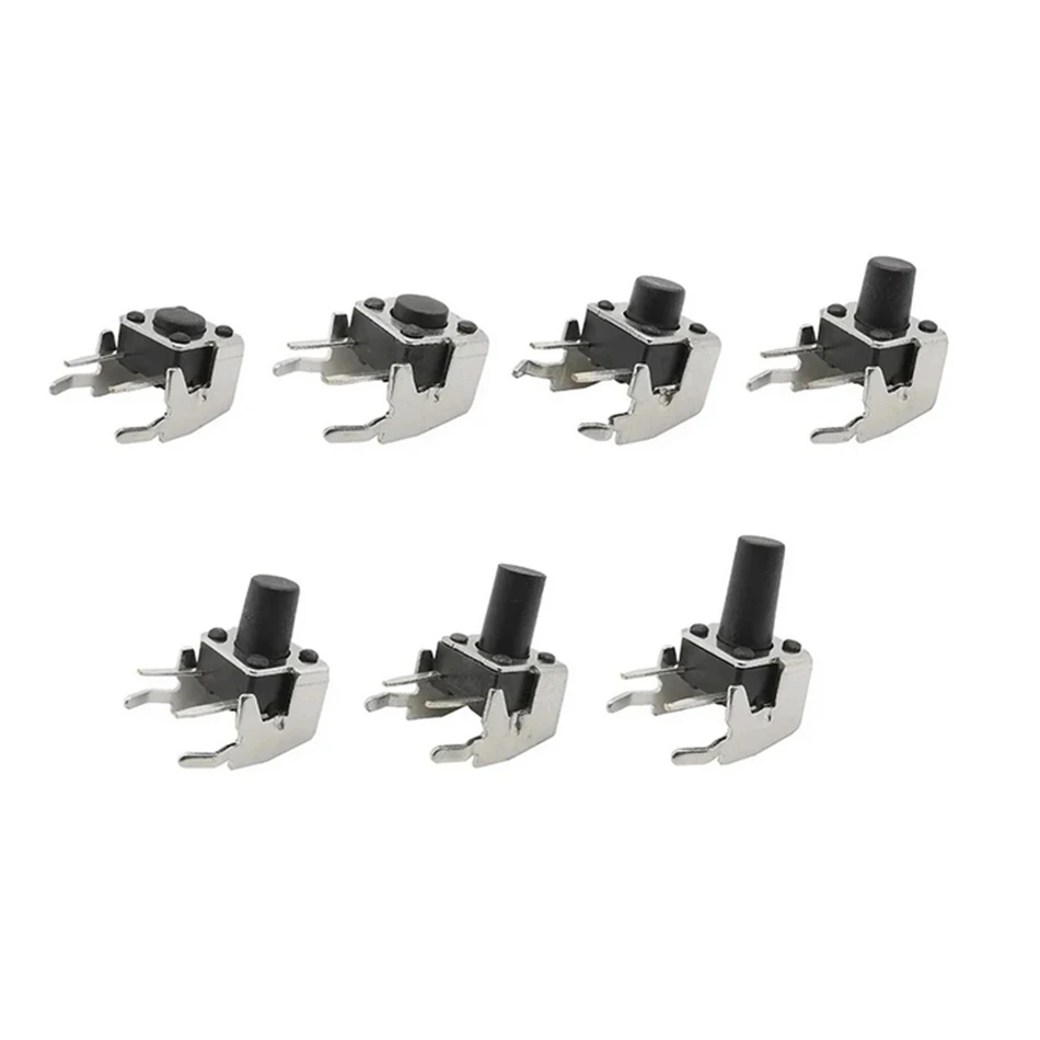 20 sztuk 6x6 dotykowy takt Push Button PCB chwilowy przełącznik samoresetujący 4Pin kątowy ze stentem 6*6*4.3/5/6/7/8/9/10/11/12/13mm