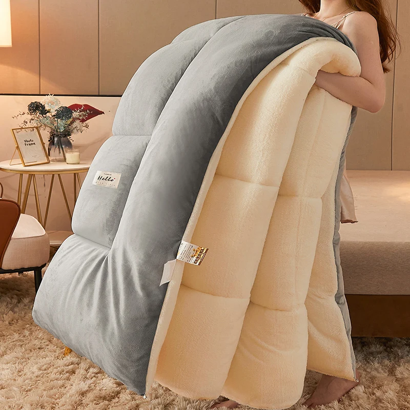 Lamb wool blanket winter thickened quilt super warm 5kg thick comforter winter spring autumn single double milk velvet blanket