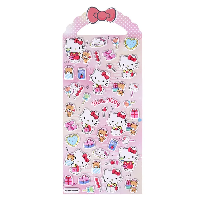 4 szt. Urocze naklejki 3D z motywem Sanrio, kreskówki anime, kawaii Kuromi Cinnamoroll, naklejki do samodzielnego tworzenia albumów, na laptopa, telefon, zabawki, prezenty