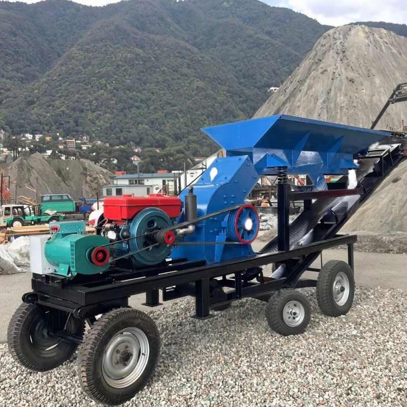 Shimite Small Diesel Engine PC800*600 Gold Ore Hammer High Rigidity Maximum Processing Capacity 40T/H Mobile Stone Coal Crusher