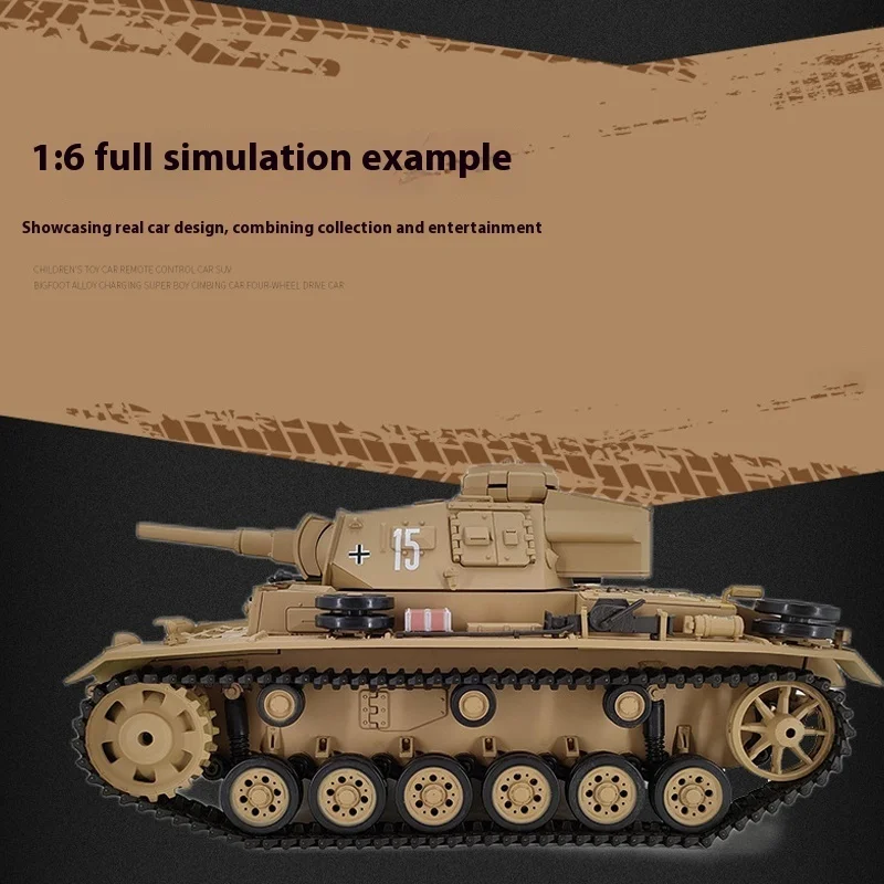 Kubin Kehenglong 3849-1 1:16 Carro armato tedesco Panzer III tipo H Simulazione Telecomando Carro armato competitivo multifunzionale elettrico