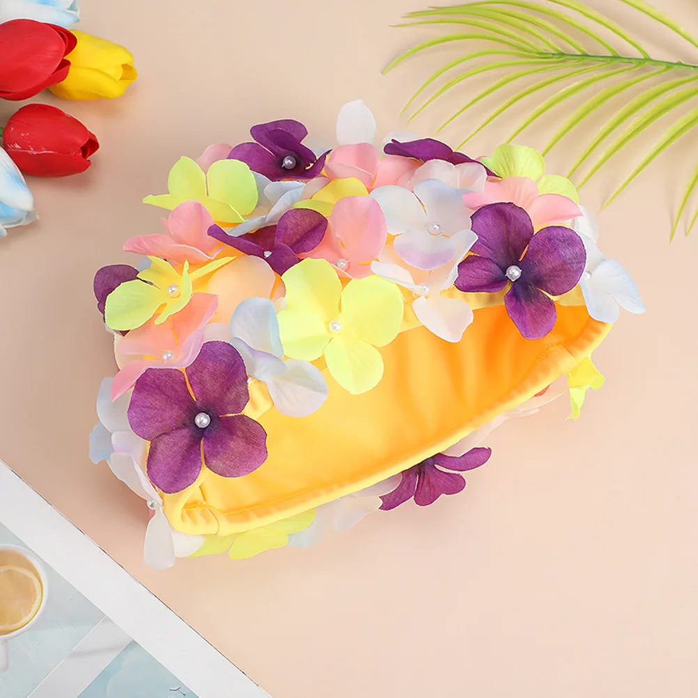 

2 Pcs Three-dimensional Flower Swimming Cap Pool for Women Swimmers Caps Adult The Flowers