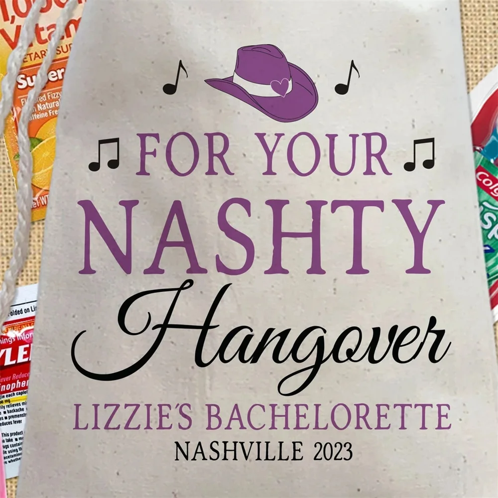 25PCS Nashville Bachelorette Hangover Kit, Nashville Birthday Recovery Kit Favor Bags, Nashty Nash Bash Survival Gift Bags, Nash