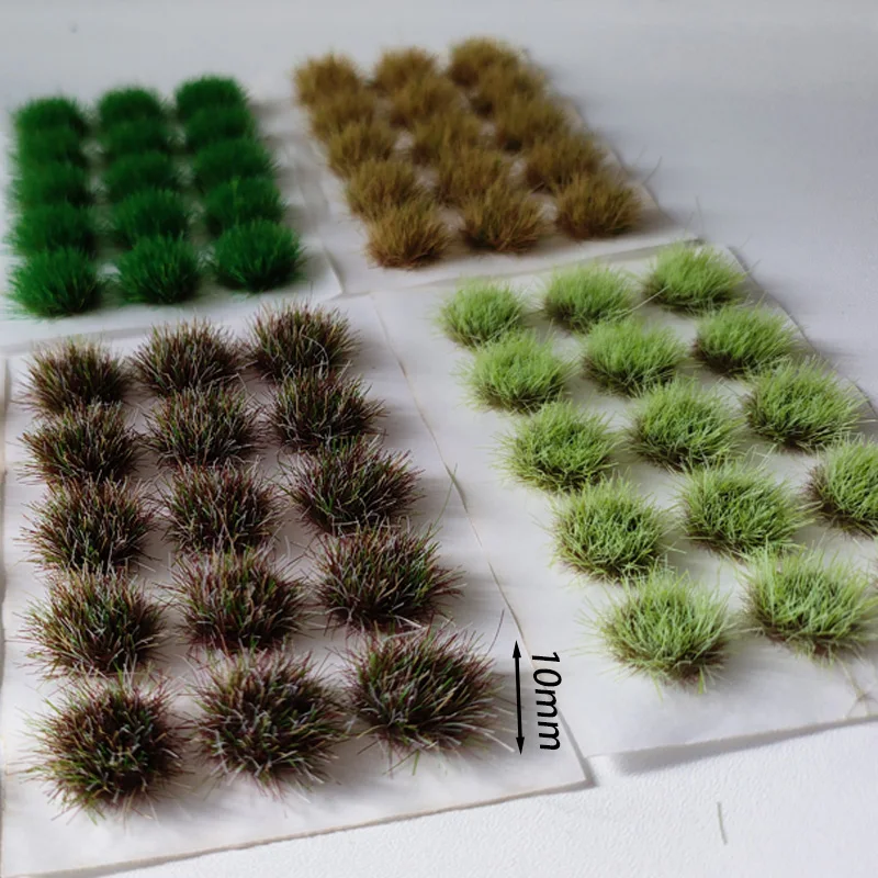 10mm hohe Grasbüschel-Modelle für DIY-Sandtische, Garten- und Eisenbahnlandschaften – Simulations-Graspflanzen-Set – Detail 2
