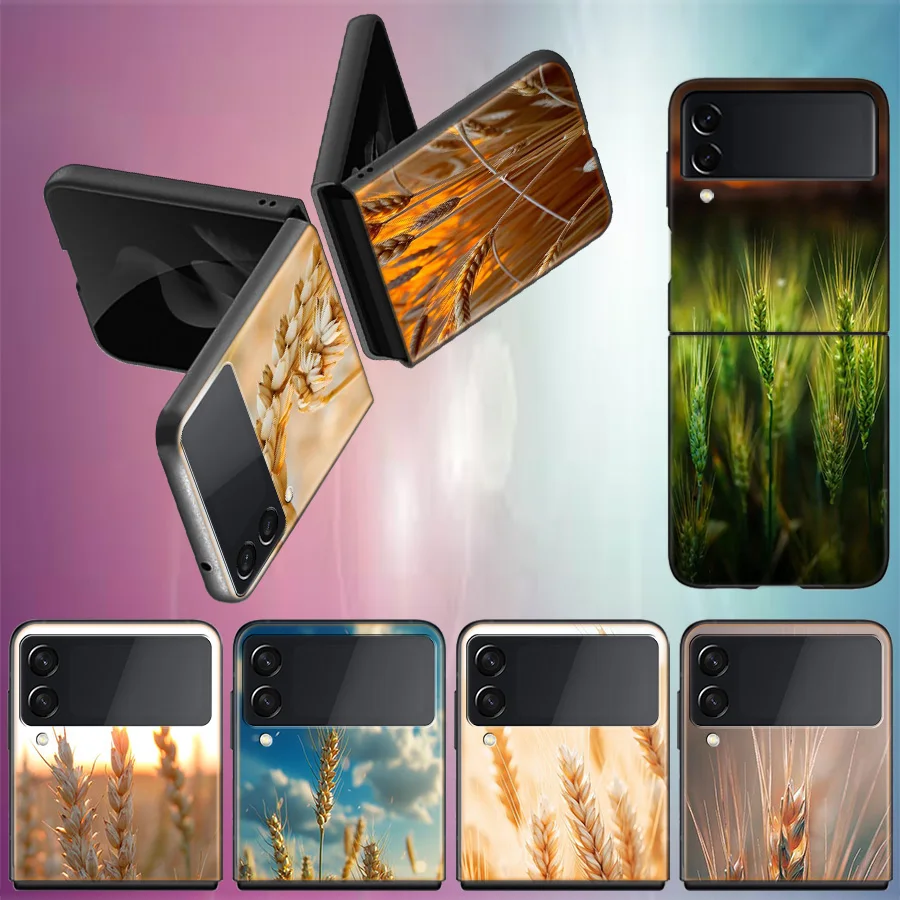 Mature Wheat Grains For Samsung Galaxy Z Flip 5 4 3 Case Shockproof Hard Cover For Phone Z Flip 6 5G Z Flip 5 4 5G TPU PC Hard C