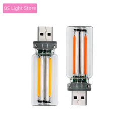 2szt 0.3W 5V Retro Edison Dimming Light Bulb Light Source USB Mobile Power Interface Light Night Light Power Bank Laptop white