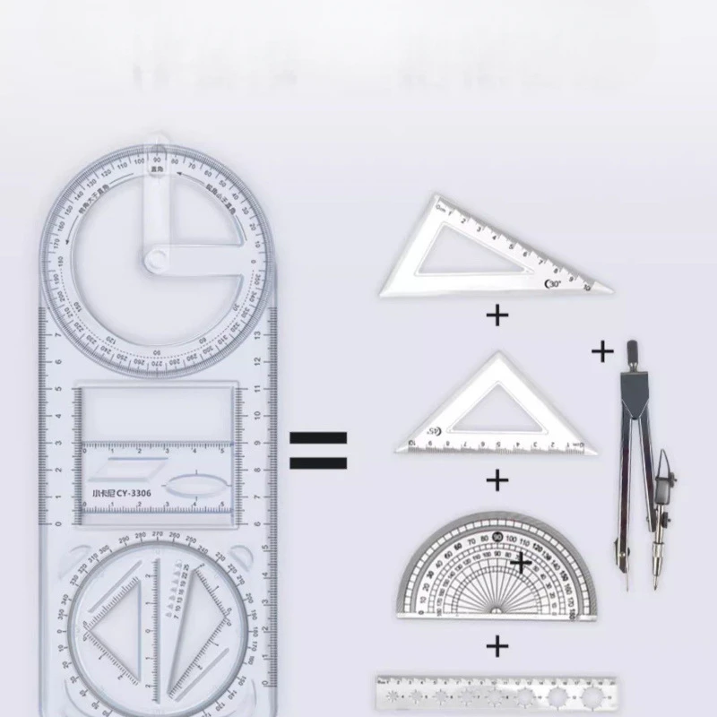 1PC Multifunctional geometric drawing ruler special tool for students