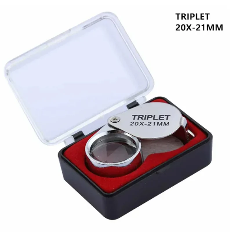 10-30X Taschenlupe Lupe Schmuck Lupe Faltbare Diamant Lupa Triplet Juweliere Auge Glas Werkzeug Leselupe