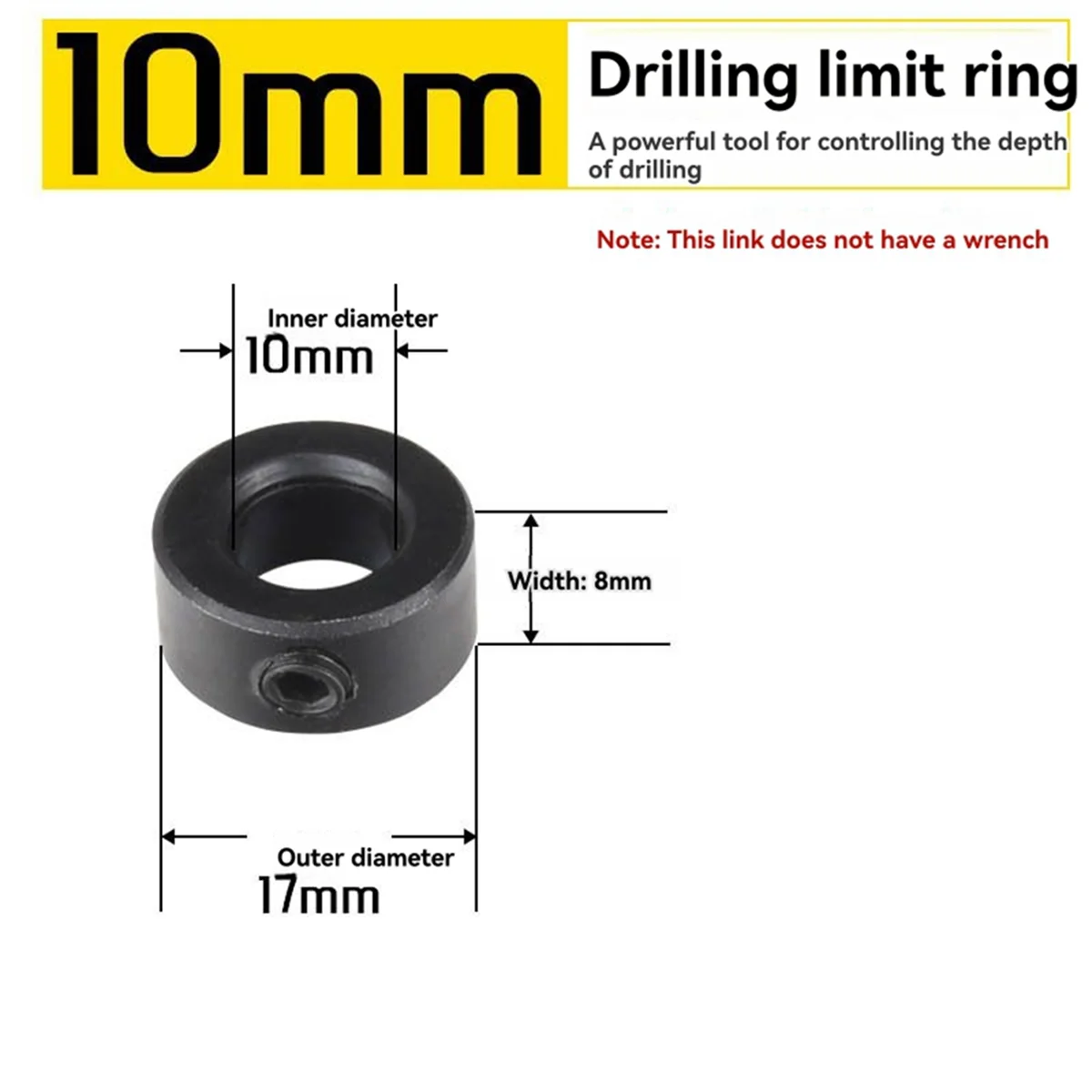 

Drill Stop Bit Collar Set 3-16mm with Hex Wrench Bit Limit Ring Twist Drill Positioning Ring Tool Accessories