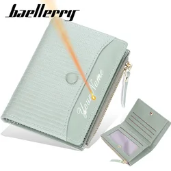 Baellerry-Mini Portefeuille Court pour Femme, Porte-Cartes de Qualité Supérieure, Classique, avec Fermeture Éclair, Jaune, pour Fille