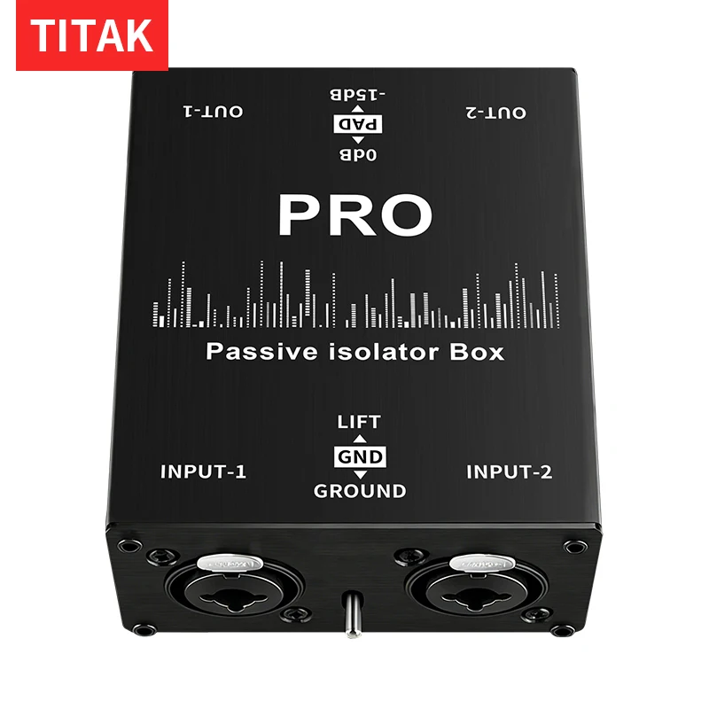 Audio Isolator 6.5mm XLR Common Ground Filter Current Eliminator for Live Sound Card Mixer Microphone
