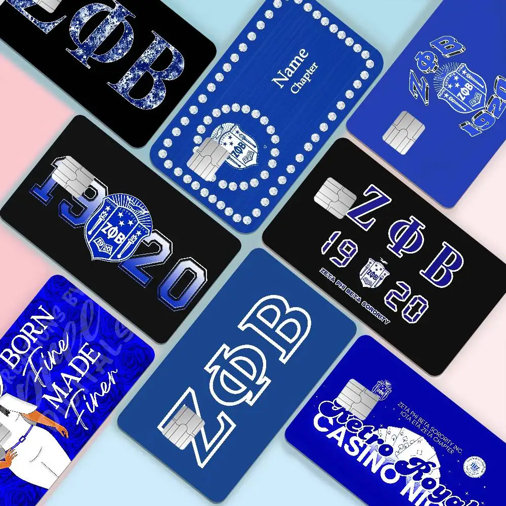 Z-Zeta Phi Beta Fashion Matte Gold Silver Black Matte Film Skin Sticker Tape for Bank Credit Debit Card