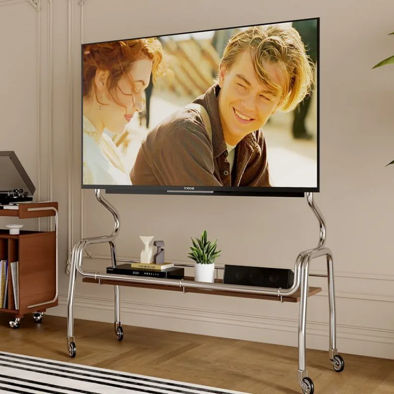 Stainless steel TV floor bracket removable vertical cart home bedroom living room 40-85 inches
