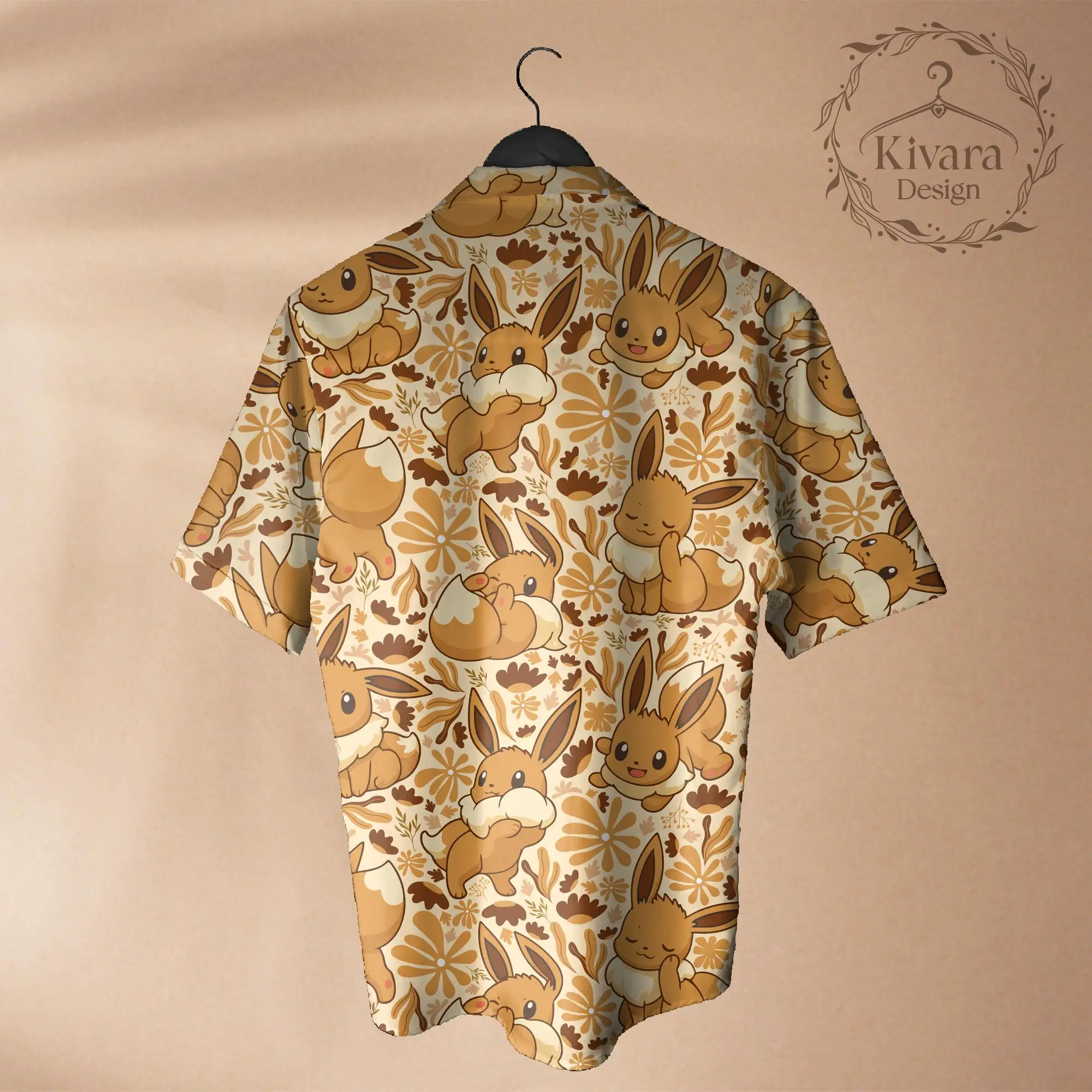 Eevee Hawaiian Shirt Pokémon Anime Grafik-T-Shirt Sommer Sport Freizeit Herren-T-Shirt Kinderbekleidung T-Shirt Y2k Frau ﻿ – Detail 4