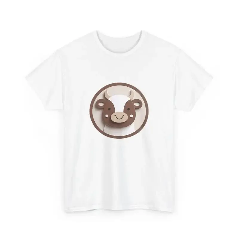 Cute Cow Face T Shirt Animal Lover Farm Themed Apparel Kids Birthday