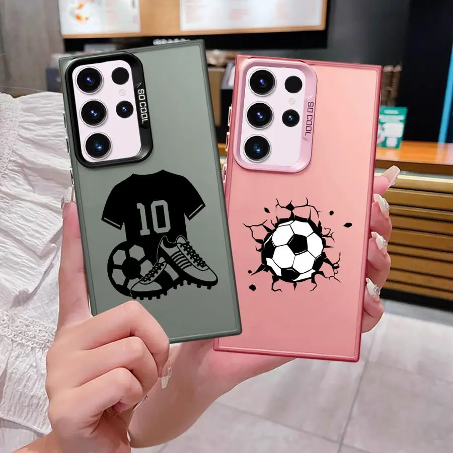 Football Pattern Case for Samsung Galaxy S21 S25 S24 FE S22 Ultra S25Edge S20 FE Note 20 Ultra S23 Phone Cover