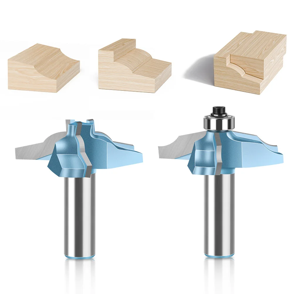 2PCS Upgrade Three-Blade Roman Ogee Edging Router Bit 12mm 1/2in Shank Molding Router Bit Milling Router Bits Frame Router Bits