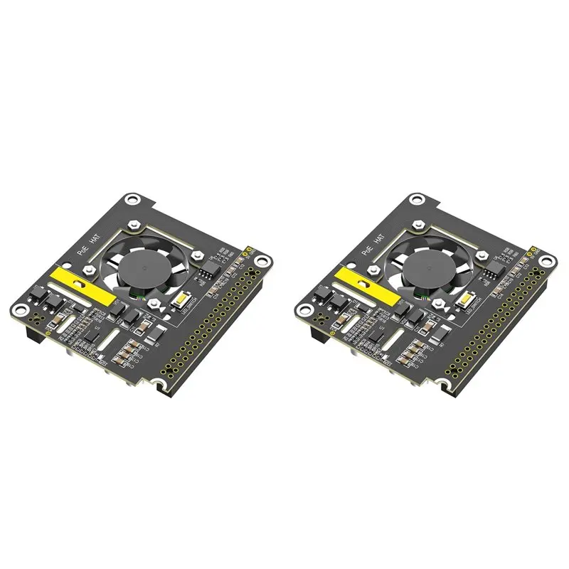 

Exquisite-2X Poe HAT For Raspberry Pi 5 With Cooling Fan/Computer Module 5, With Automatic Discoloration LED Light