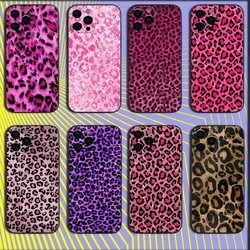 Leopard Pink Tiger Cool Phone Case For iPhone 16,15,14,13,12,11,Pro,X,XS,Max,XR,Plus,Mini Soft Black Cover