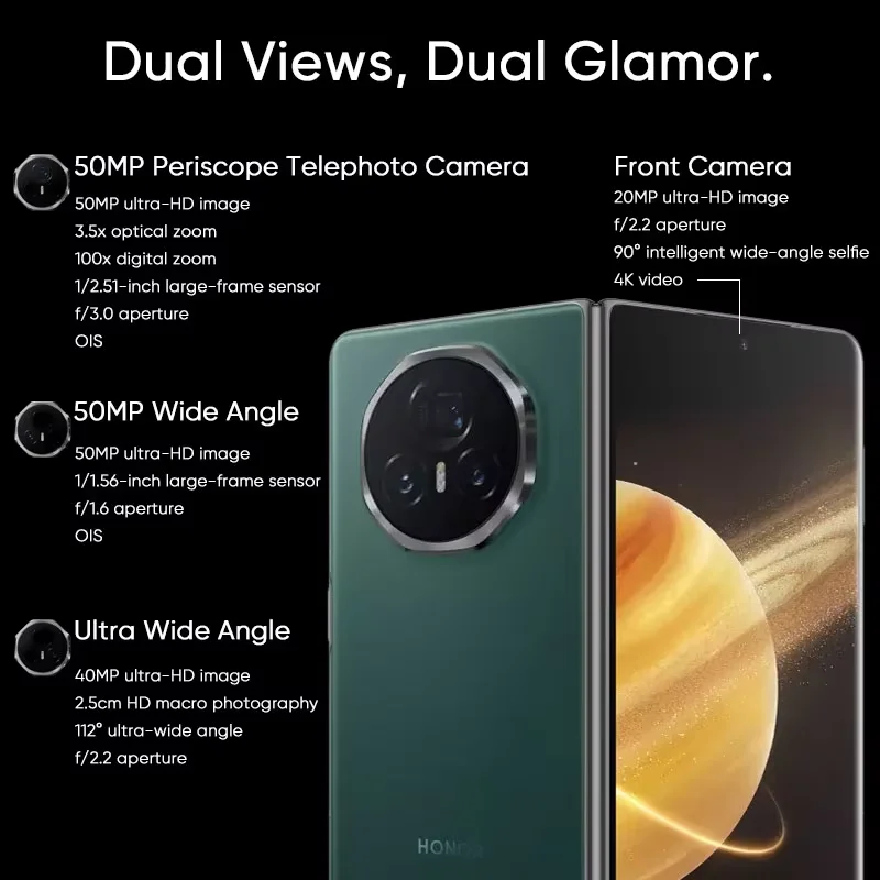 HONOR Magic V3 5G Foldable Smartphone Global Version 12GB+512GB 7.92'' OLED Display Snapdragon 8 Gen 3 5150mAh 66W SuperCharge