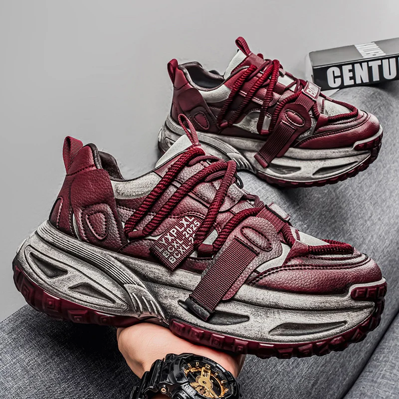 

Новые мужские повседневные кроссовки 2026 года с толстой подошвой для увеличения роста, универсальные, низкие, удобные, в спортивном стиле.