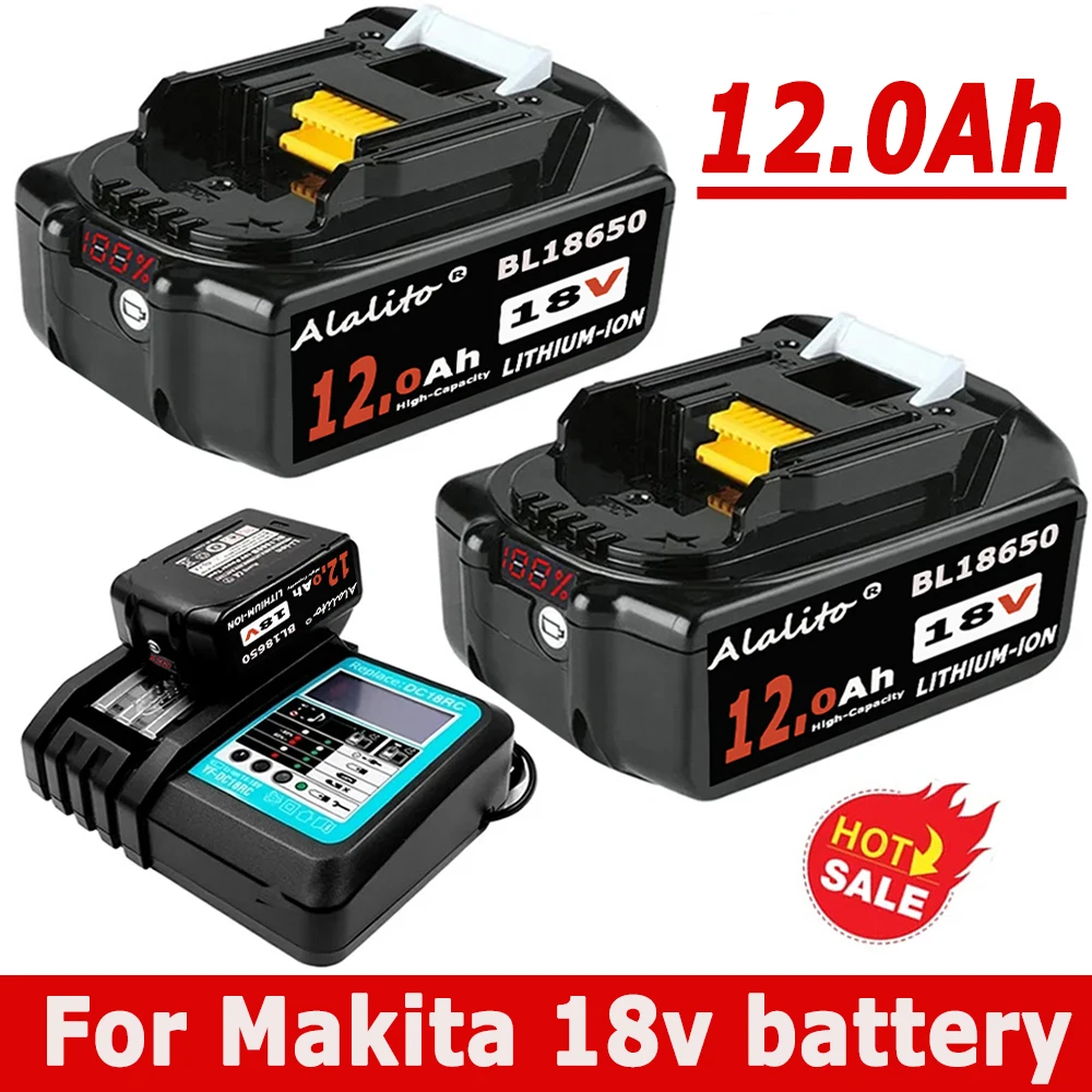 

18V Battery For Makita 12.0Ah Power Tools Replacement Accessories BL1840 BL1860 BL1850 Li-ion Rechargeable batteries With LED